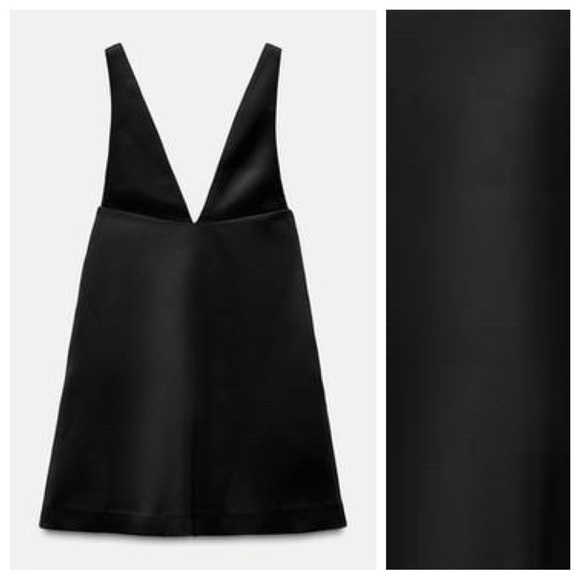 NWT. Zara Black Rhinestone Maxi Bow Short Dress. Side XS. - Picture 5 of 11